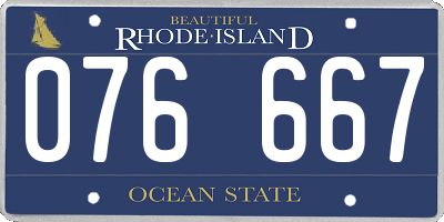 RI license plate 076667