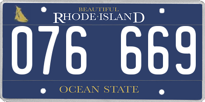RI license plate 076669