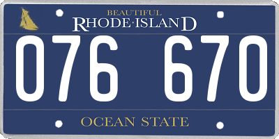 RI license plate 076670
