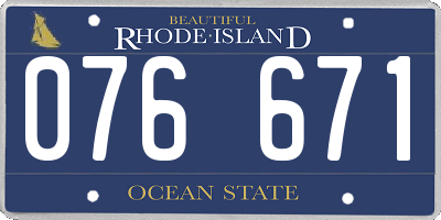 RI license plate 076671