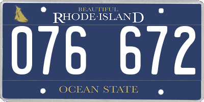 RI license plate 076672