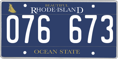 RI license plate 076673