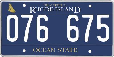 RI license plate 076675