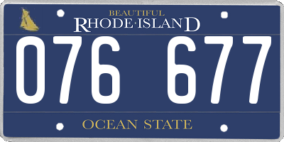 RI license plate 076677