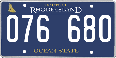 RI license plate 076680