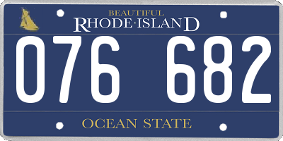 RI license plate 076682