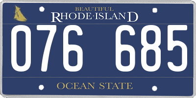 RI license plate 076685
