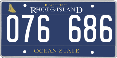 RI license plate 076686