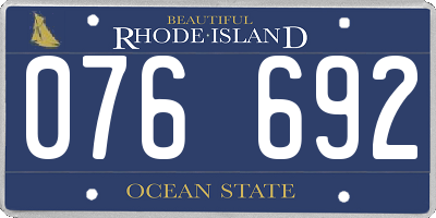 RI license plate 076692