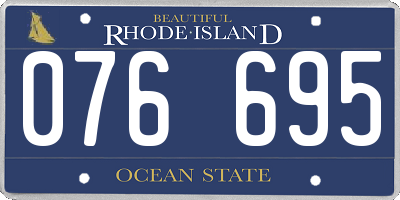 RI license plate 076695
