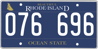 RI license plate 076696
