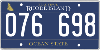 RI license plate 076698