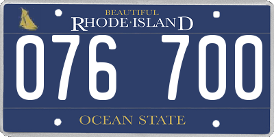 RI license plate 076700