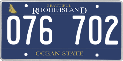 RI license plate 076702