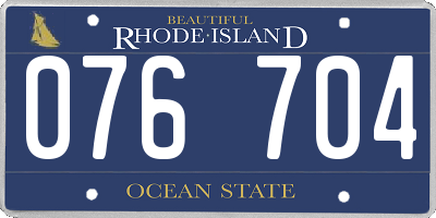 RI license plate 076704