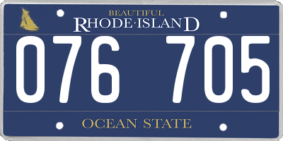 RI license plate 076705