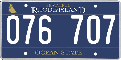 RI license plate 076707