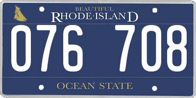 RI license plate 076708