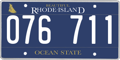 RI license plate 076711