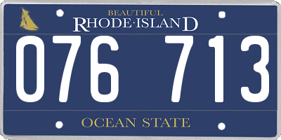 RI license plate 076713