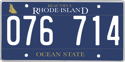 RI license plate 076714