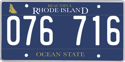 RI license plate 076716