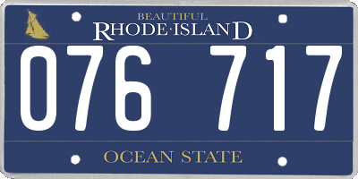 RI license plate 076717