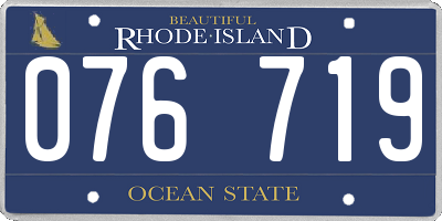RI license plate 076719