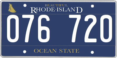RI license plate 076720
