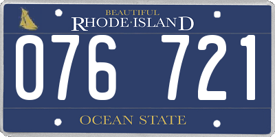 RI license plate 076721
