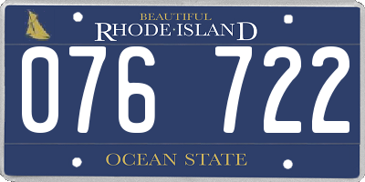 RI license plate 076722