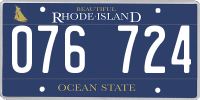 RI license plate 076724