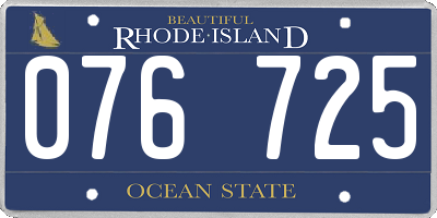 RI license plate 076725