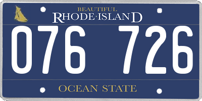 RI license plate 076726