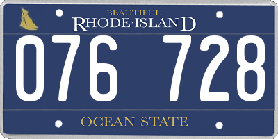 RI license plate 076728