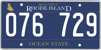 RI license plate 076729