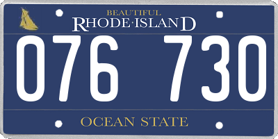 RI license plate 076730