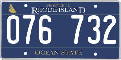 RI license plate 076732