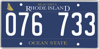 RI license plate 076733
