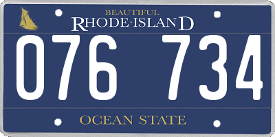 RI license plate 076734