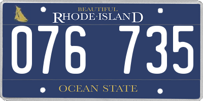 RI license plate 076735