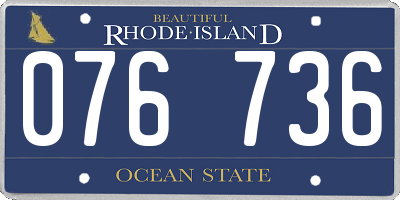 RI license plate 076736