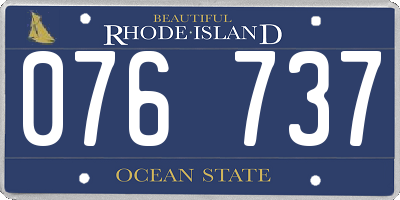 RI license plate 076737