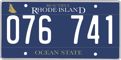 RI license plate 076741