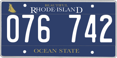 RI license plate 076742