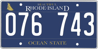 RI license plate 076743