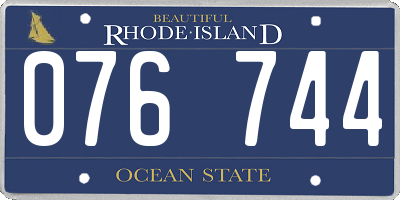 RI license plate 076744