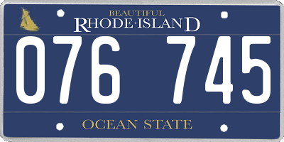 RI license plate 076745