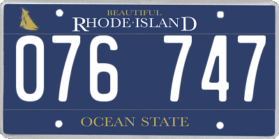 RI license plate 076747