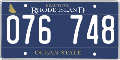 RI license plate 076748